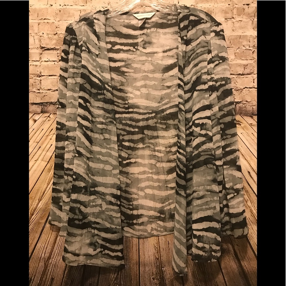 Christopher & Banks Sheer Black and Gray cape